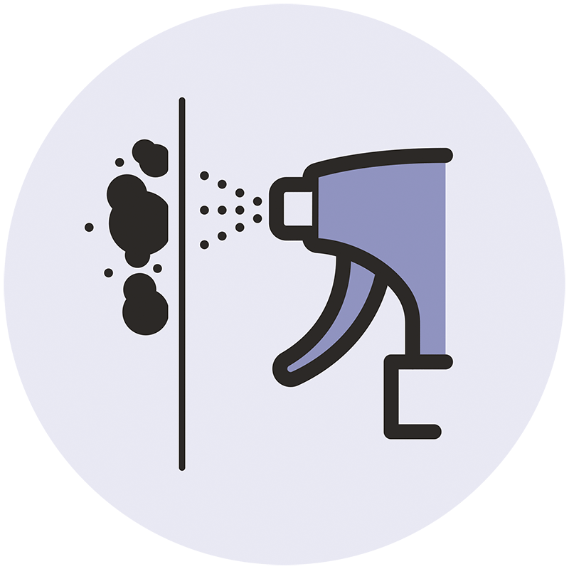 Ikon som visar användning av mögeltvätt